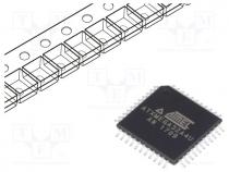 AVR microcontroller, EEPROM 1kB, SRAM 4kB, Flash 32kB, TQFP44