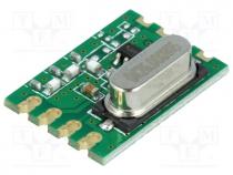 RF Module - Module  RF, FM transmitter, FSK, GFSK, OOK, 433.92MHz, 2-wire, 13dBm