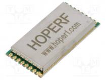 RFM98PW-433S2 - Module  RF, FM transceiver, FSK, GFSK, GMSK, LoRa, MSK, OOK, GPIO, SPI