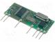 Module  RF, AM receiver, AM, ASK, 433.92MHz, -114dBm, 3VDC, 7.5mA