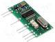 Module  RF, FM receiver, FM, FSK, 868.3MHz, -105dBm, 5VDC, 38x17x4mm