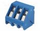 PCB terminal block, angled 45, 5mm, ways 3, on PCBs, 0.5....1.5mm2