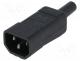 Connector  AC supply, Type  C14 (E), plug, 10A, for cable, male