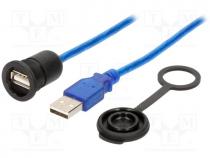 1310-1002-05 - Adapter cable, USB A socket, USB A plug, 1310, V  USB 2.0, IP65, 3m