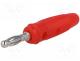 Plug, 4mm banana, 10A, 60VDC, red, with transversal socket