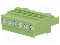 TBW-5.0-6P - Pluggable terminal block, 5mm, ways 6, angled 90, plug, female