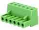 TBW-5.0-K-6P - Pluggable terminal block, 5mm, ways 6, straight, plug, female