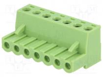 TBW-5.0-K-7P - Pluggable terminal block, 5mm, ways 7, straight, plug, female