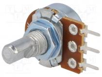 R16148D-1A-2-B100K - Potentiometer  shaft, single turn, 100k, 125mW, 20%, THT, 6mm