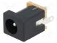 Socket, DC supply, male, 5.5/2.1mm, 5.5mm, 2.1mm, soldering, 5A