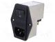 --- - Connector  AC supply, socket, male, 2A, 250VAC, IEC 60320, -25÷85C
