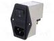 4304.4002 - Connector  AC supply, socket, male, 2A, 250VAC, IEC 60320, -25÷85C