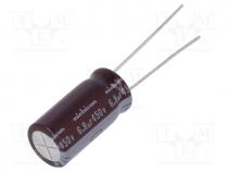   - Capacitor  electrolytic, THT, 6.8uF, 450VDC, Ø10x20mm, Pitch  5mm