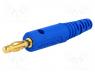 Plug, 4mm banana, 32A, 33VAC, 70VDC, blue, Max.wire diam  4mm