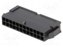 Connector - Plug, wire-wire, male, Micro-Fit 3.0, 3mm, PIN  24, w/o contacts