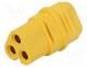 Plug, DC supply, MT30, female, PIN  3, for cable, soldered, 15A, 500V