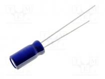   - Capacitor  electrolytic, THT, 4.7uF, 63VDC, Ø5x11mm, Pitch  2mm