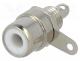  AV - Socket, RCA, female, straight, soldering, brass, nickel plated