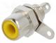 Socket, RCA, female, straight, soldering, brass, nickel plated