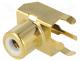  AV - Socket, RCA, female, angled 90, THT, brass, gold-plated, on PCBs