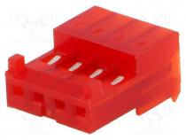 IDC Connector - Plug, wire-board, female, PIN  4, polarized, 2.54mm, IDC, for cable