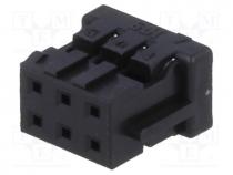 DF11-6DS-2C - Plug, wire-board, female, DF11, 2mm, PIN  6, w/o contacts, for cable