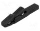 Crocodile clip, 25A, black, Grip capac  max.9.5mm, 1.5mm2