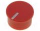 Knob - Cap, thermoplastic, push-in, Pointer  white, red