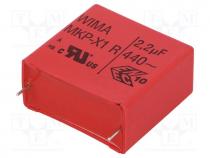   - Capacitor  polypropylene, X1, 2.2uF, 440VAC, 10%, THT