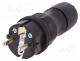 WT-54/BK-BK - Connector  AC supply, male, plug, 2P+PE, 250VAC, 16A, black, PIN  3