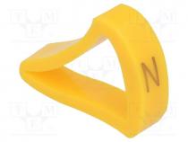 Cable marker - Markers for cables and wires, Label symbol  N, 10÷16mm, H  21mm