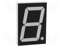 Led displays - Display  LED, 7-segment, 56mm, 2.3", No.char  1, red, 100mcd, anode