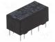 Relay  electromagnetic, DPDT, Ucoil 5VDC, 0.3A/125VAC, 1A/30VDC