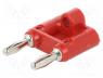 Stackable safety shunt, 4mm banana, 15A, 5kV, red, non-insulated