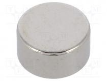 Neodymium Magnet - Magnet  permanent, neodymium, H  3mm, 7.5N, Ø  6mm