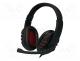  - Headphones with microphone, black,red, USB, 20÷20000Hz, 32, 2.2m