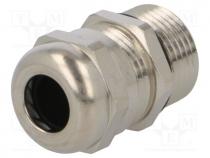 Cable gland, with long thread, PG11, IP68, Mat  brass