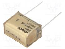 P409EL474M275AH470 - Capacitor  paper, X2, 470nF, 275VAC, 25.4mm, 20%, THT, Series  P409