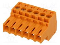 BL3.5/6SNOR - Pluggable terminal block, 3.5mm, ways  6, straight, plug, female