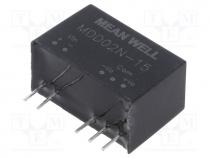 Converter  DC/DC, 2W, Uin  21.6....26.4V, Uout  15VDC, Uout2  -15VDC