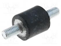   - Vibration damper, M3, Ø  8mm, rubber, L  8mm, Thread len  6mm, 70N