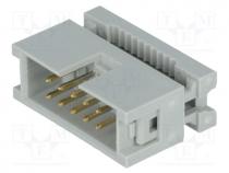 AWHP-10B - Plug, IDC, male, PIN  10, IDC, for ribbon cable, 1.27mm, gold-plated