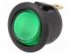 ROCKER, SPST, Pos  2, OFF-ON, 20A/14VDC, green, LED 14VDC, 50m