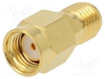 132171RP-10 - Coupler, RP-SMA female,SMA female, reverse, straight, 50, teflon