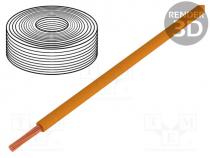 Wire, stranded, Cu, 0.14mm2, orange, PVC, 60V, 10m