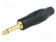 Plug, Jack 6,35mm, male, mono, straight, for cable, soldering