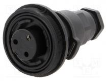 Connector  circular, plug, female, PIN  3, Buccaneer Standard, IP68