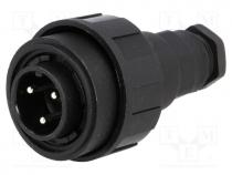 Connector  circular, plug, male, PIN  3, Buccaneer Standard, IP68