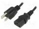 Power cable - Cable, IEC C13 female,NEMA 5-15 (B) plug, 1.5m, black, PVC, 10A