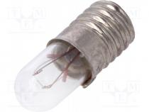 Filament lamp  miniature, E5,5, 24VDC, 50mA, Bulb  cylindrical